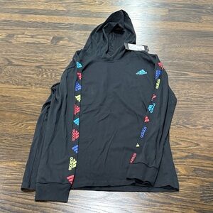 Adidas Kids Black Hoodie with Vibrant Logo Accents